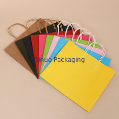De Gift Verpakkende Zak van douanelogo printing reusable kraft paper met Handvat