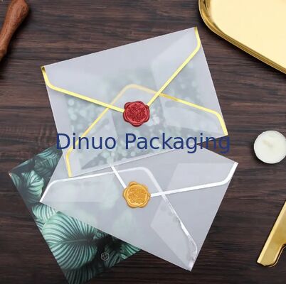 Custom Gilt Edge Glassine Paper Envelope Bag Voor Postcard Groetekaart Verpakking