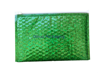 De waterdichte Zakken van de Ritssluitingsbel/de Groene Metaal Glanzende Holografische 300x250mm Bel Mailers van de Ritssluitingsfolie