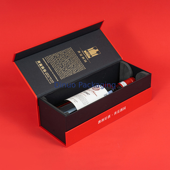 Douane het Hete Goud Gedrukte Document Vakje Vakje van de het Pakketgift van de Douane Rode Witte Wijn voor Levering
