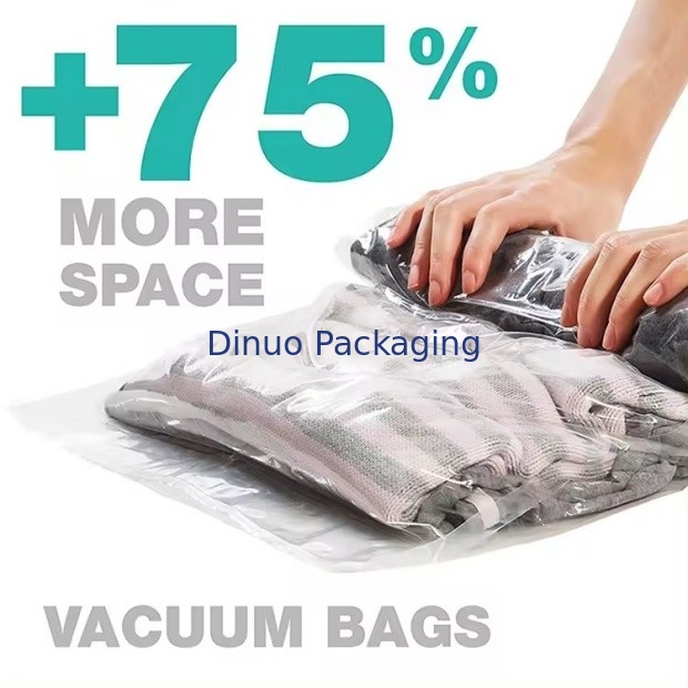 Op maat gemaakte reisvacuümzak Plastic verpakkingshandtas rolvacuümzak met rits voor bagage