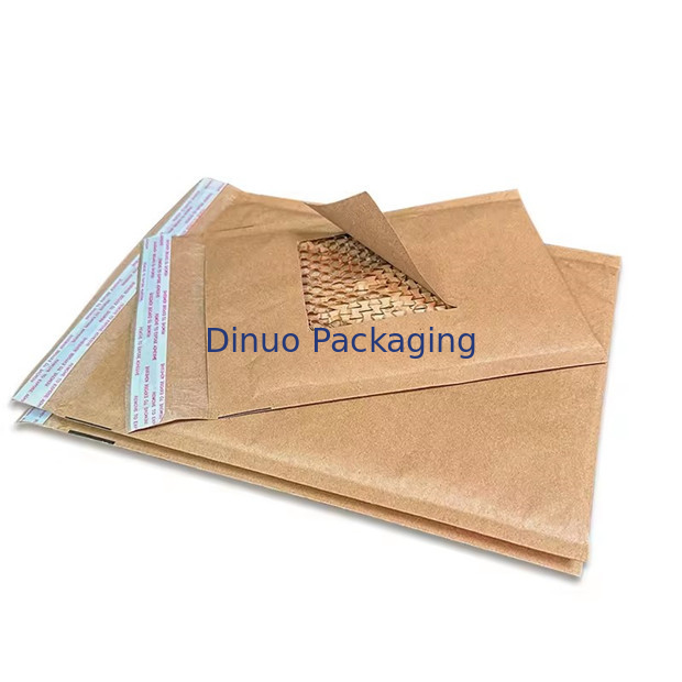 Op maat gemaakte composteerbare honingraat Polderd Kraftpapier Express Envelop Biologisch afbreekbaar Schokbestendig Mailer Verscheep Verpakkingszak