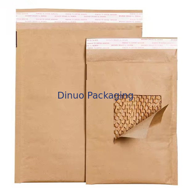 Op maat gemaakte composteerbare honingraat Polderd Kraftpapier Express Envelop Biologisch afbreekbaar Schokbestendig Mailer Verscheep Verpakkingszak