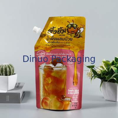Het Spuitenzak Straw Fruits Juice Pouch Bag van de douane Biologisch afbreekbare Plastic Aluminiumfolie
