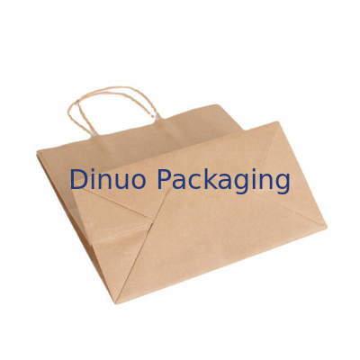 De bruine Zak van Douanelogo gift shopping kraft paper met de Leveringszak van de Handvatkoffie