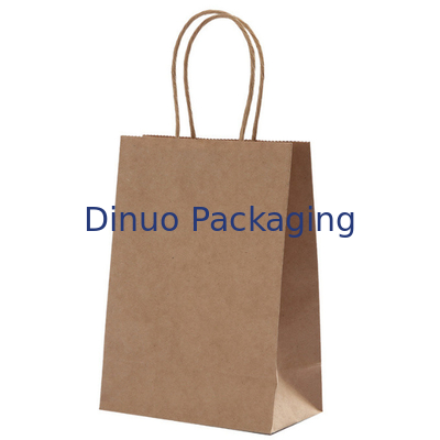 De bruine Zak van Douanelogo gift shopping kraft paper met de Leveringszak van de Handvatkoffie