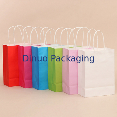 De Gift Verpakkende Zak van douanelogo printing reusable kraft paper met Handvat