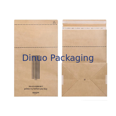 Vlakke de Bodemzak van douanelogo printing biodegradable kraft paper voor Pakket het Verschepen
