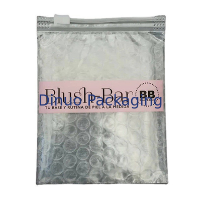 Herbruikbare schokbestendigheid PVC Duidelijke Ziplock Zipper Bubble Bag Custom Make-up Cosmetische verpakking