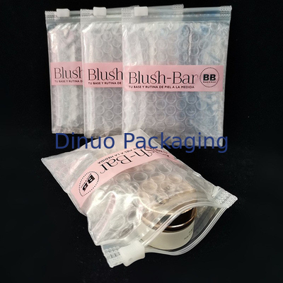 Herbruikbare schokbestendigheid PVC Duidelijke Ziplock Zipper Bubble Bag Custom Make-up Cosmetische verpakking