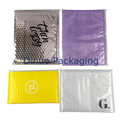 Custom PVC Plastic Bubble Padded Zip Lock Pocket Make-up Cosmetische Zipper Bubble Mailer