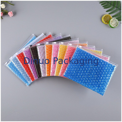 Custom PVC Plastic Bubble Padded Zip Lock Pocket Make-up Cosmetische Zipper Bubble Mailer