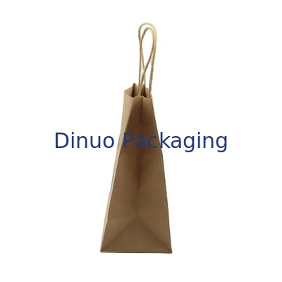 Custom Brown Kraft Paper Shopping Bag Recyclebare papieren cadeautassen met handvaten