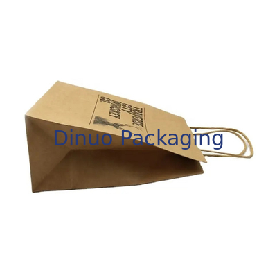 Custom Brown Kraft Paper Shopping Bag Recyclebare papieren cadeautassen met handvaten