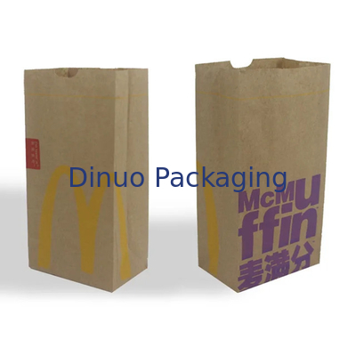 Gepersonaliseerde grootte voedsel platte bodem dunne kraft brood papier zak zonder handvat met logo