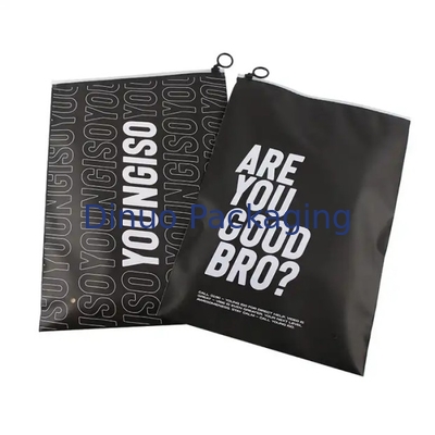 Custom Printed Logo CPE Plastic Slider Zipper Bags Voor Kleding Ondergoed T-Shirt Verpakking