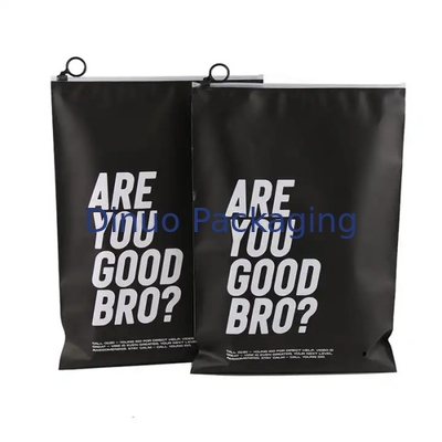 Custom Printed Logo CPE Plastic Slider Zipper Bags Voor Kleding Ondergoed T-Shirt Verpakking