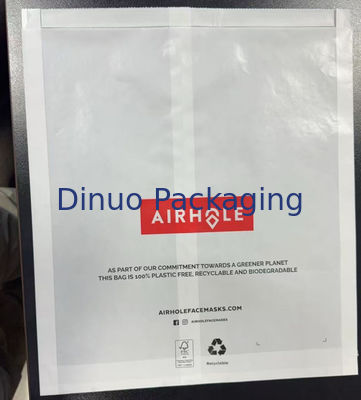 100% Biologisch Afbreekbare Zijvouw Papieren Zakken op Maat met Logo voor Kleding