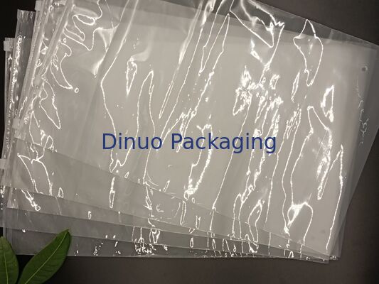Dual Material Clear PE and Frosted CPE Construction Secure Seal CPE Zipper Bag for Storage