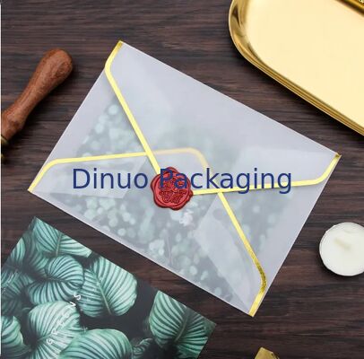 Custom Gilt Edge Glassine Paper Envelope Bag Voor Postcard Groetekaart Verpakking