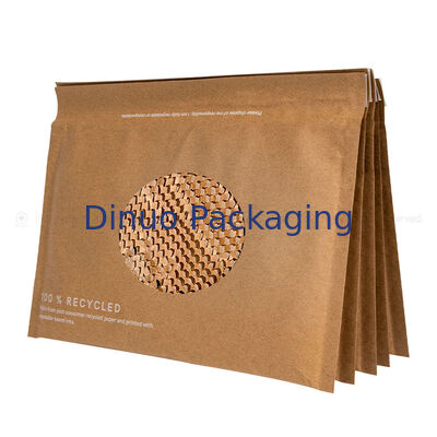 Biologisch afbreekbaar Eco dubbel gelaagd gepolsterde envelop Bruine honingraat verzendzakken Kraftpapier Bubble Mailer Compostabel
