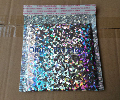Glanzende Holografische Bellenenveloppen, Uitdrukkelijke Verpakking Holografische Polymailers