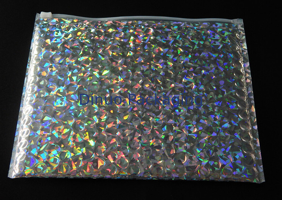 Reclosable 250x180mm Glanzende Holografische de bellenzak van de Schuifritssluiting, Bel voor verpakking