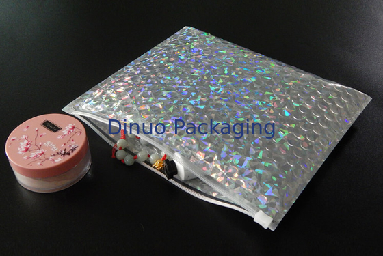 Reclosable 250x180mm Glanzende Holografische de bellenzak van de Schuifritssluiting, Bel voor verpakking