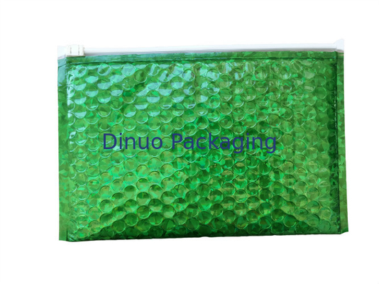 De waterdichte Zakken van de Ritssluitingsbel/de Groene Metaal Glanzende Holografische 300x250mm Bel Mailers van de Ritssluitingsfolie